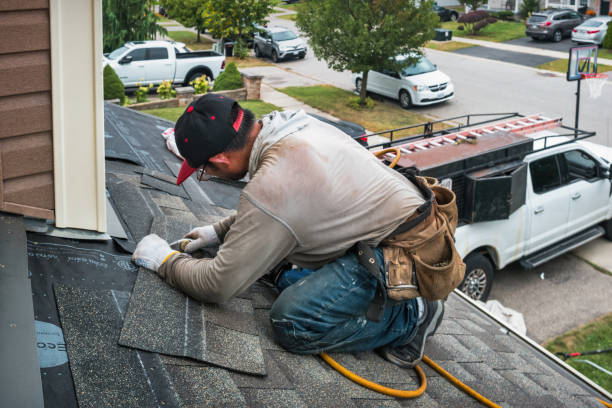 Professional Gutter Installation technician working in Moncure, NC